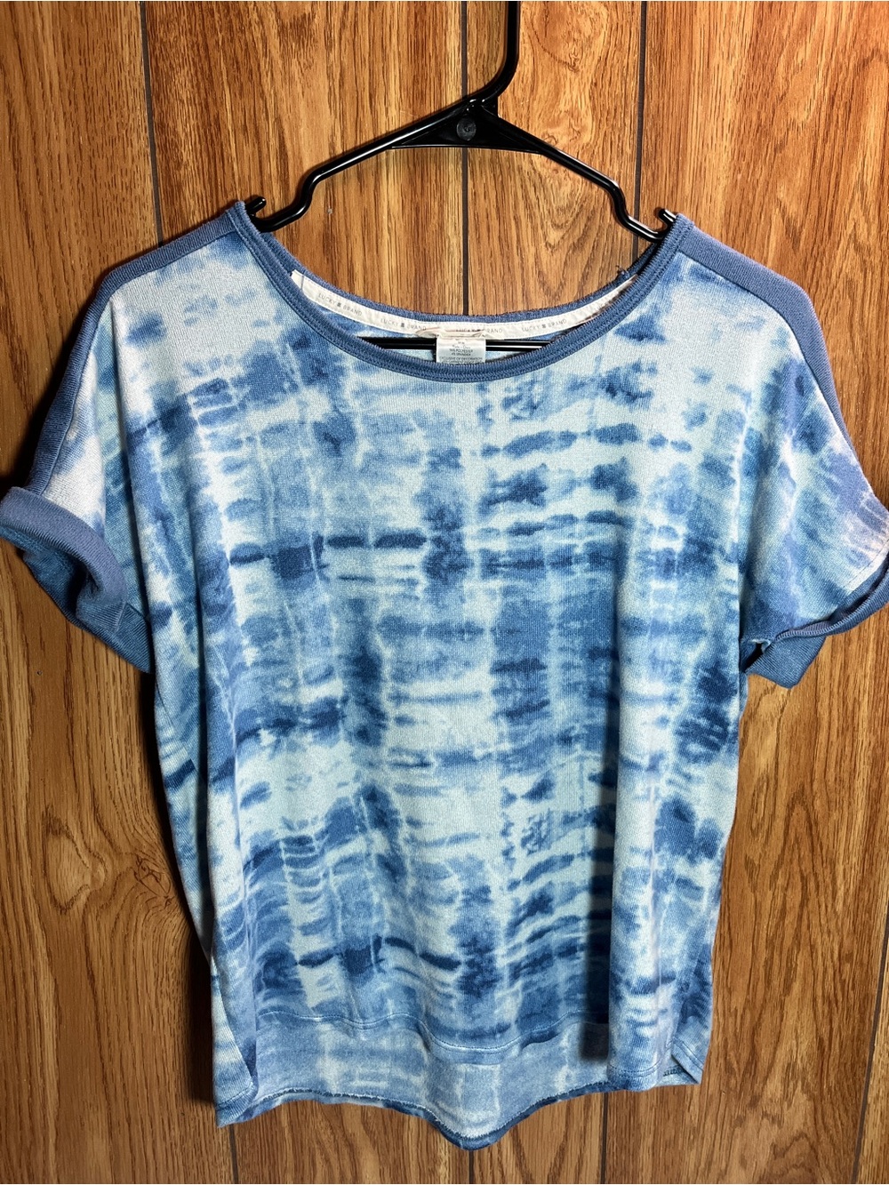 Lucky Brand Blue Tie-Dye Short Sleeve Women's Top Size Medium